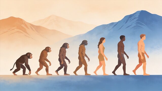 Human evolution from ape to modern man
