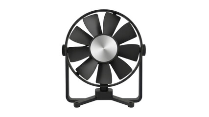 Naklejka premium Black desk fan with metal accent