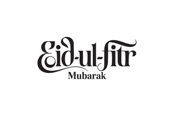 Fototapeta premium Eid ul Fitr Mubarak Typography Set – Elegant Islamic Calligraphy Lettering for Eid Festival Design