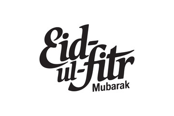 Eid ul Fitr Mubarak Typography Set – Elegant Islamic Calligraphy Lettering for Eid Festival Design © Jawarla
