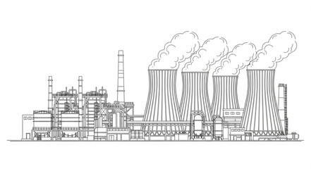 Obraz premium Industrial Power Plant Facility.