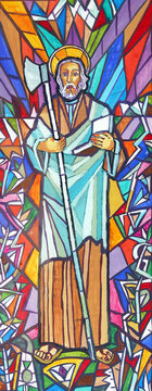 Saint Matthew, sketch for a stained glass window in the parish church of Saints Peter and Paul in Velika Gorica, Croatia