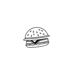 Fototapeta premium A simple line drawing of a hamburger