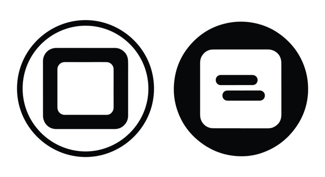 Modern Flat Icons Set for Equal Sign and Menu Bar - Line and glyph icon set - Minimalist, flat icon, outline, glyph, linear, clipart, sticker - icon set