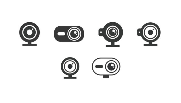 A camera icon set in various styles and designs for web use