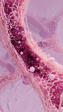 Microscopic View of Cholesterol Plaque Build Up in Human Artery