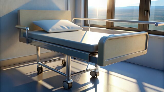 Empty Hospital Bed in Sunlight