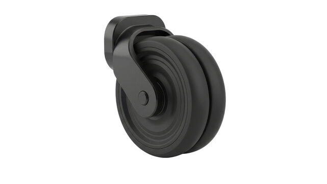 Black swivel caster wheel with double wheels