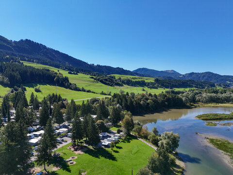 View of Lake Gr&uuml;ntensee near Wertach in the Albg&auml;u region of Bavaria