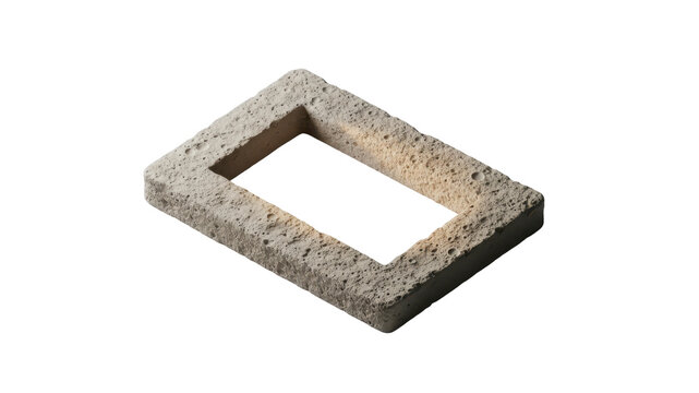 Rectangular cinder block with hole isolated on white