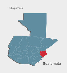 Obraz premium Vector map of Guatemala - Chiquimula Department