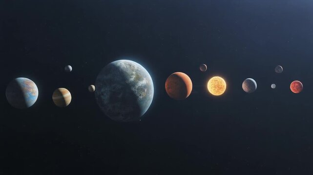 Solar System Planets Aligned &ndash; Astronomy Illustration