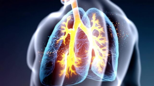 層構造で表現した肺の内部ビジュアル