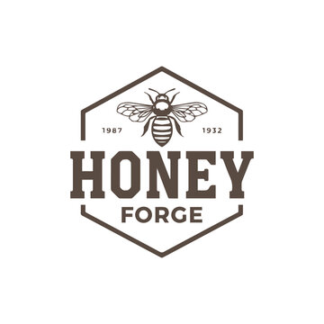 Vintage Honey Forge Logo with Bee Emblem Established 1987 1932