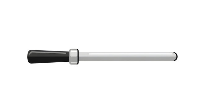 Simple icon design of a black and silver cosh weapon or baton