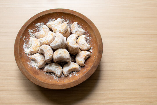"Kue putri salju" or snow white cookies is cookies Eid Fitr celebration.