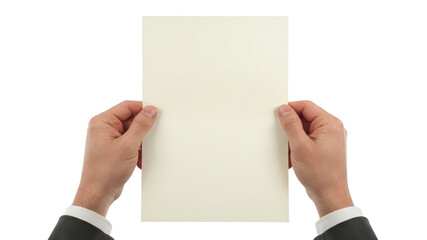 Obraz premium Hands holding a blank piece of paper