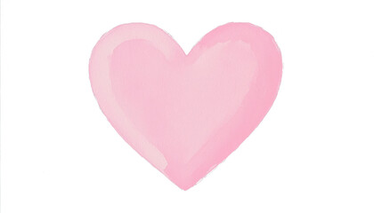 Fototapeta premium Translucent pink watercolor heart wash stain PNG..