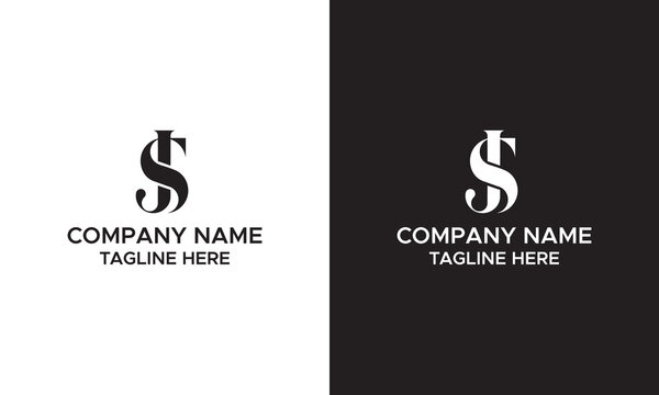 JS Letter Logo Design Vector Template. Alphabet Initial Letter JS Logo Design With Glossy Reflection Business Illustration.