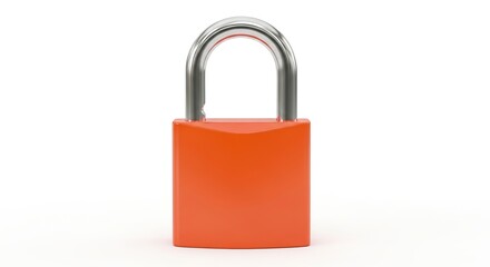 Fototapeta premium Red padlock isolated on white background symbol of security and protection