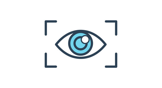 Eye scanning technology icon representing vision and surveillance.