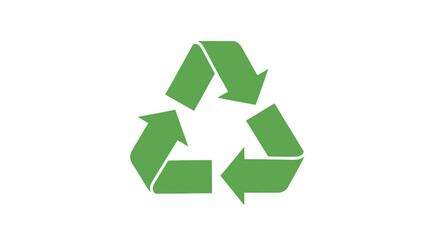Obraz premium Green recycling symbol on a white background representing sustainability.