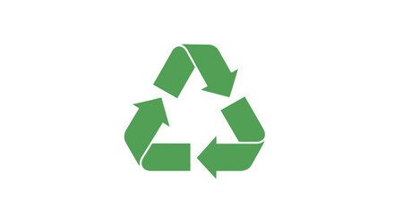 Obraz premium Green recycling symbol on a white background.