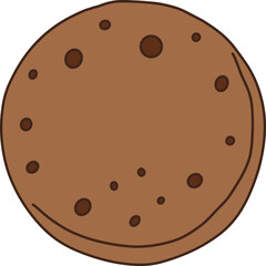 Fototapeta premium Chocolate Chip Cookie Brown Flat Design