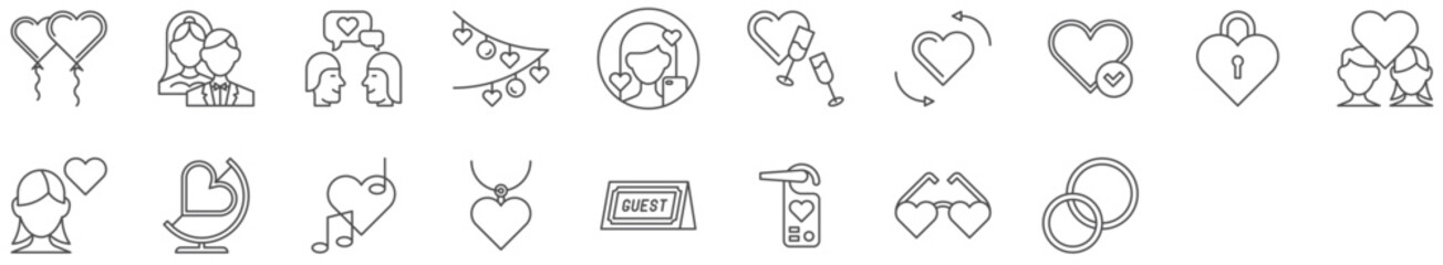 Fototapeta premium Valentines Day Icon Set