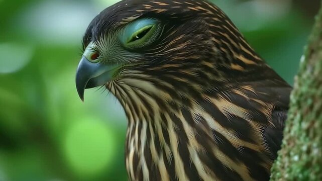 Close-up of a hawk bird.