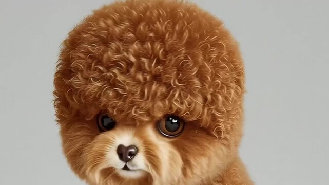 Cute brown dog with fluffy fur.
