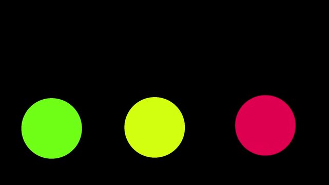 Motion Graphics Element with Green, Yellow, and Pink Circles