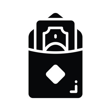 A modern glyph icon representing eidi envelope gift for eid