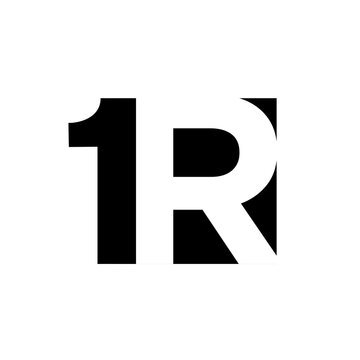 Modern 1R Monogram Logo Design in Black and White