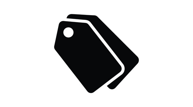 Black Price Tag Discount Label Icon Vector Illustration