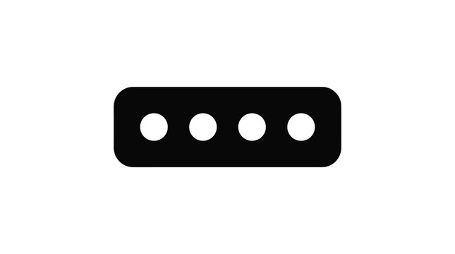 Black Horizontal Ellipsis Dots Vector Icon