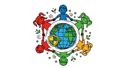 Fototapeta premium Diverse People Holding the Earth Globe.