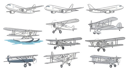 Collection of Vintage and Modern Airplanes, Biplanes and Floatplanes © rokok