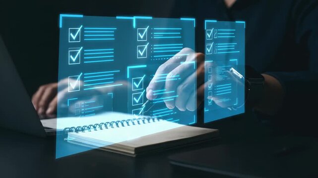 business checklist digital interface task management concept