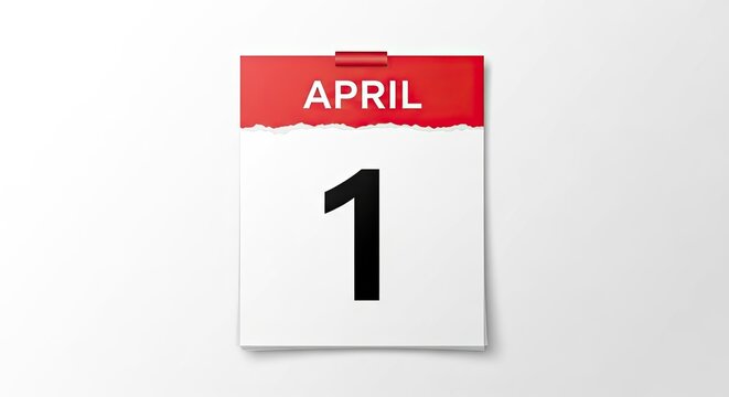 April fools day funny joke concept on calendar with april 1st date