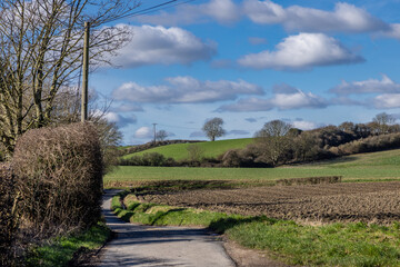 A country road in rural Sussex, on a sunny winter's day