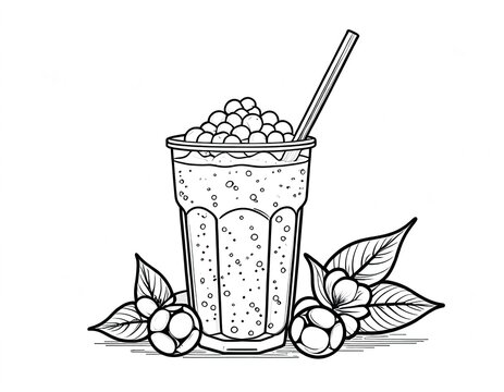 A refreshing beverage with mixed berries and a straw, perfect for a hot summer day or as a snack anytime