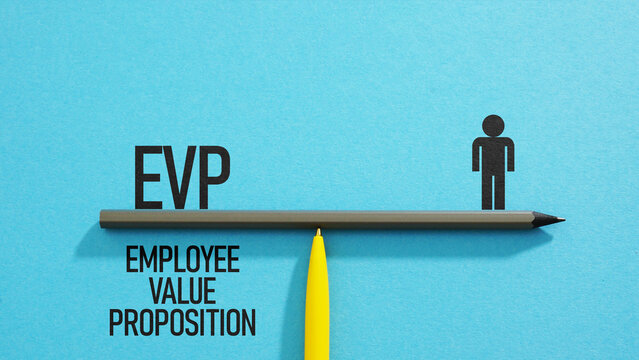 Employee Value Proposition EVP concept with employer branding strategy, talent attraction and retention, company culture, employee benefits and workplace satisfaction in modern business