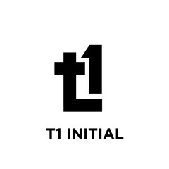 Obraz premium T1 Initial Logo Design, Modern Black Letter T and Number 1 Symbol