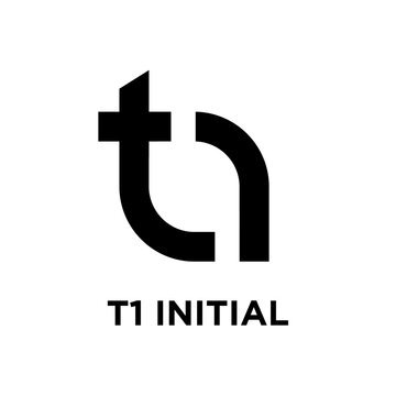 T1 Initial Logo Design Combining Stylized Letters T and I in Black and White