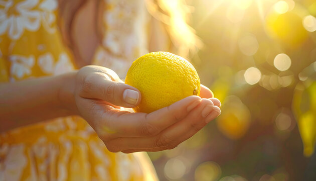 檸檬を持つ手