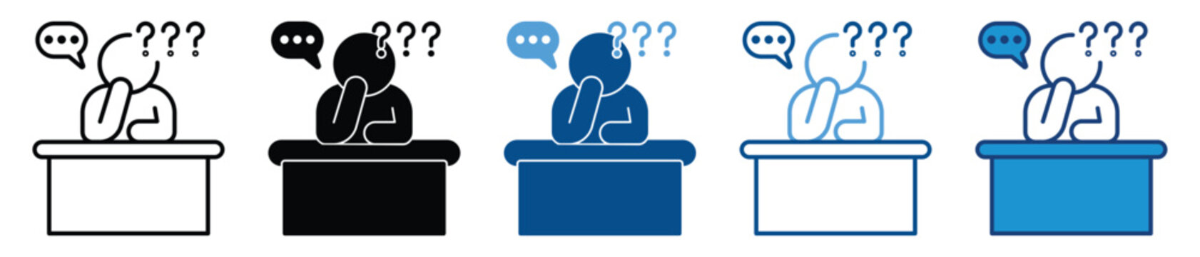 Confused icon set in multiple style collection