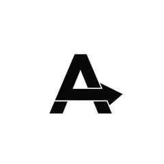Modern Geometric Letter A Logo Design with Integrated Forward Arrow
