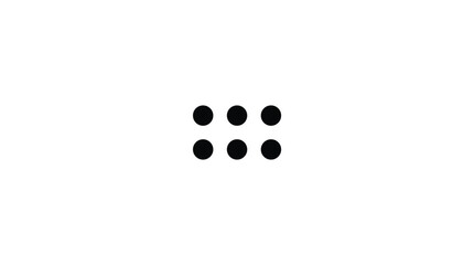 Minimalist Black Six Dots Menu Icon Vector