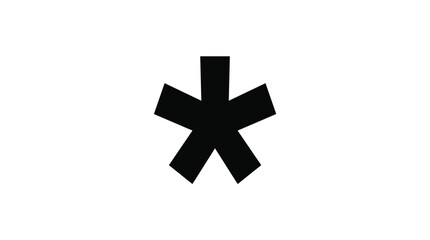 Black Asterisk Star Symbol on White Background
